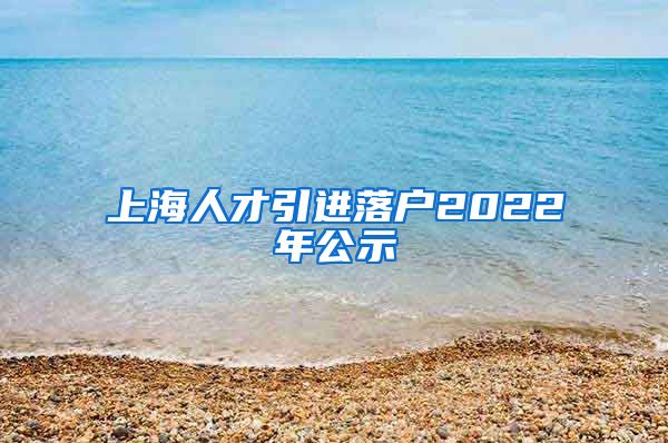 上海人才引进落户2022年公示