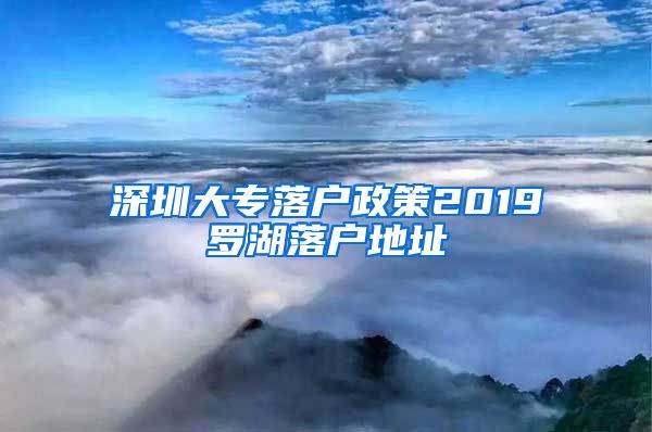 深圳大专落户政策2019罗湖落户地址