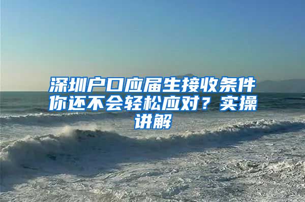 深圳户口应届生接收条件你还不会轻松应对？实操讲解