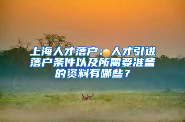 上海人才落户：人才引进落户条件以及所需要准备的资料有哪些？