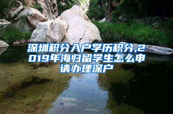 深圳积分入户学历积分,2019年海归留学生怎么申请办理深户