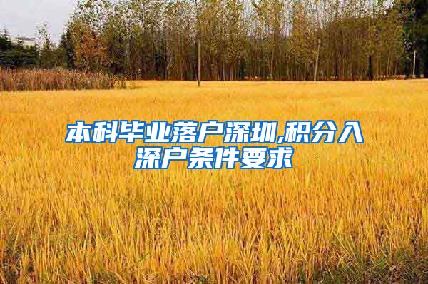本科毕业落户深圳,积分入深户条件要求