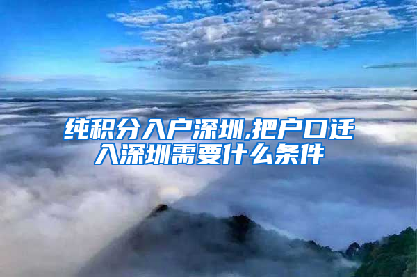 纯积分入户深圳,把户口迁入深圳需要什么条件