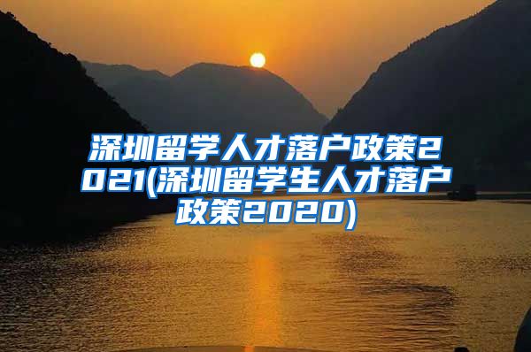 深圳留学人才落户政策2021(深圳留学生人才落户政策2020)