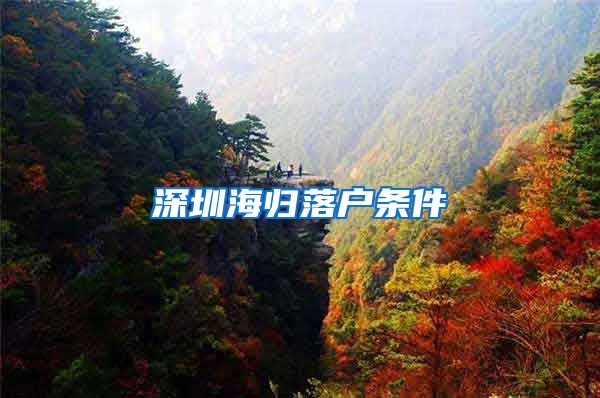 深圳海归落户条件