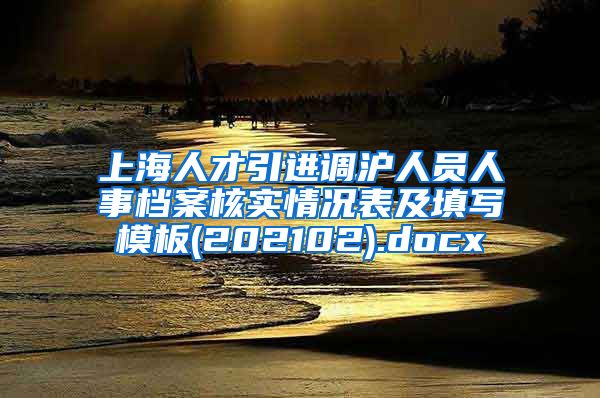 上海人才引进调沪人员人事档案核实情况表及填写模板(202102).docx
