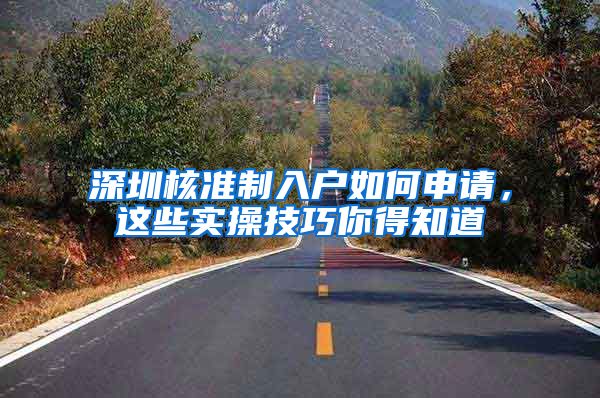 深圳核准制入户如何申请，这些实操技巧你得知道