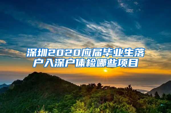 深圳2020应届毕业生落户入深户体检哪些项目