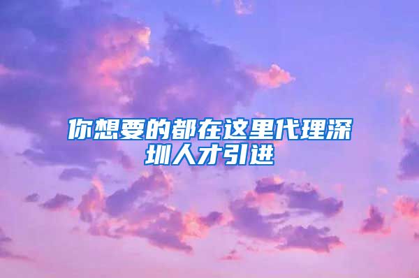 你想要的都在这里代理深圳人才引进