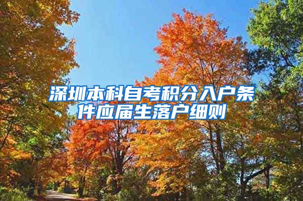 深圳本科自考积分入户条件应届生落户细则