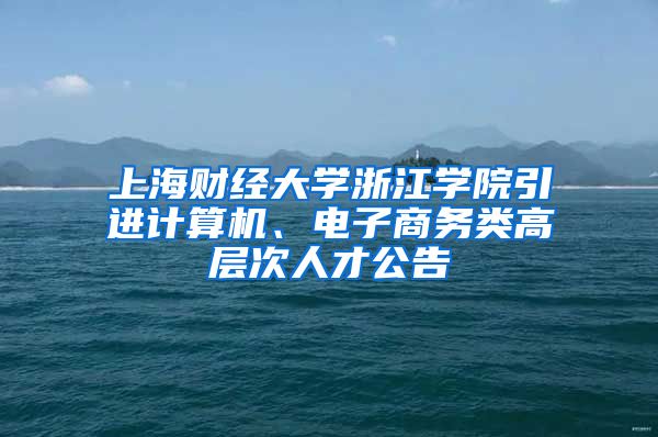 上海财经大学浙江学院引进计算机、电子商务类高层次人才公告