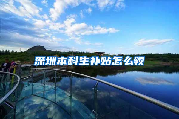 深圳本科生补贴怎么领