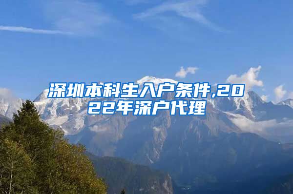 深圳本科生入户条件,2022年深户代理