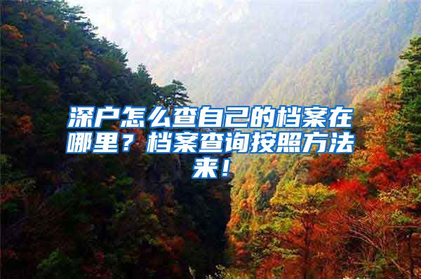 深户怎么查自己的档案在哪里？档案查询按照方法来！