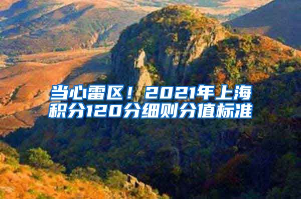 当心雷区！2021年上海积分120分细则分值标准