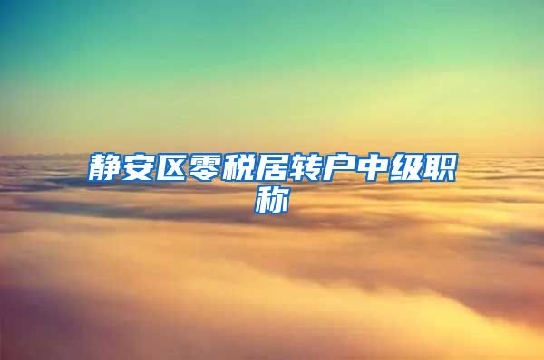 静安区零税居转户中级职称