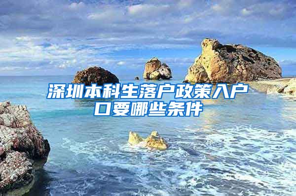 深圳本科生落户政策入户口要哪些条件