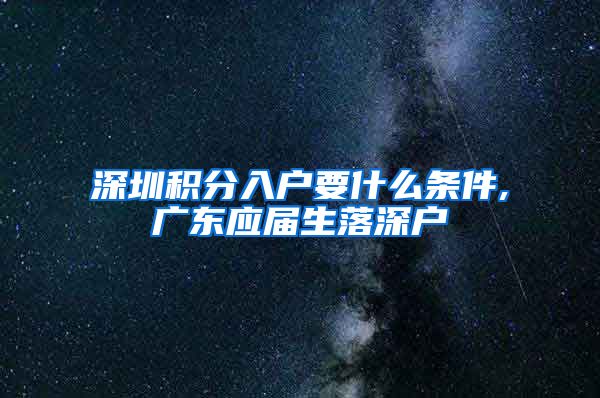 深圳积分入户要什么条件,广东应届生落深户