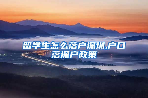 留学生怎么落户深圳,户口落深户政策
