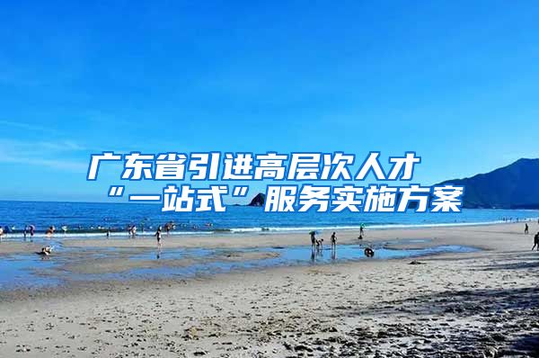 广东省引进高层次人才“一站式”服务实施方案