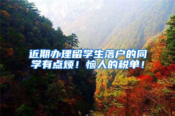 近期办理留学生落户的同学有点烦！恼人的税单！