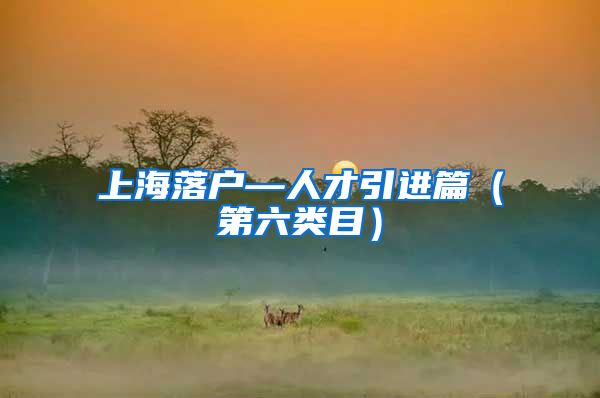 上海落户—人才引进篇（第六类目）