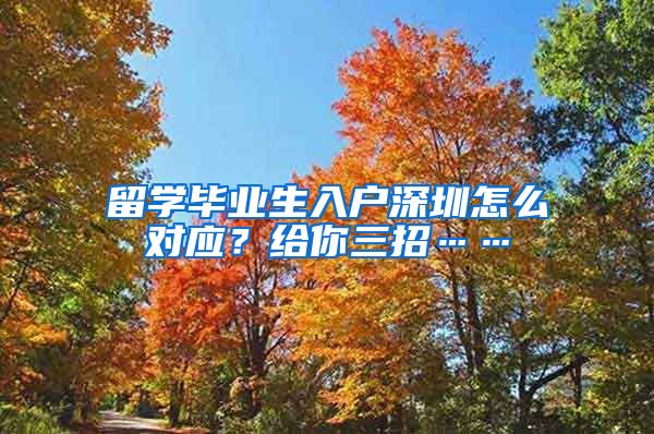 留学毕业生入户深圳怎么对应？给你三招……