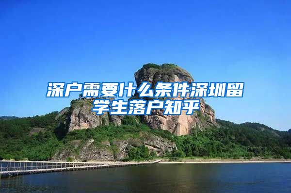 深户需要什么条件深圳留学生落户知乎