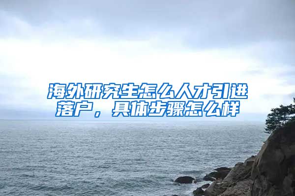 海外研究生怎么人才引进落户，具体步骤怎么样
