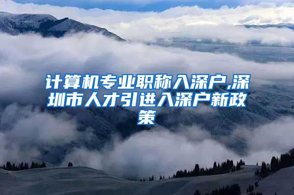 计算机专业职称入深户,深圳市人才引进入深户新政策