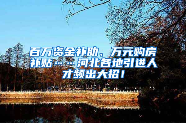 百万资金补助、万元购房补贴……河北各地引进人才频出大招！