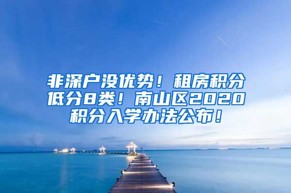 非深户没优势！租房积分低分8类！南山区2020积分入学办法公布！