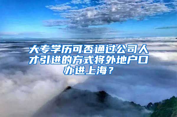 大专学历可否通过公司人才引进的方式将外地户口办进上海？