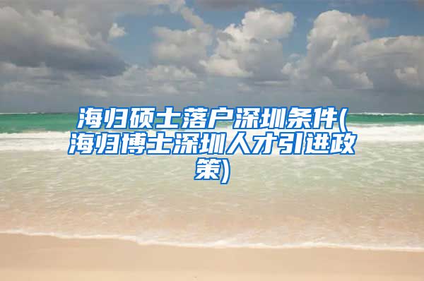 海归硕士落户深圳条件(海归博士深圳人才引进政策)