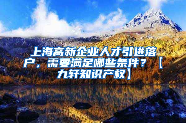 上海高新企业人才引进落户，需要满足哪些条件？【九轩知识产权】