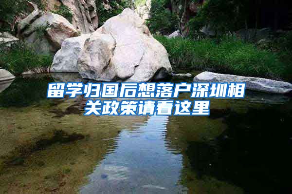 留学归国后想落户深圳相关政策请看这里