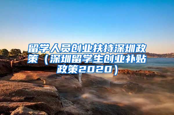 留学人员创业扶持深圳政策（深圳留学生创业补贴政策2020）