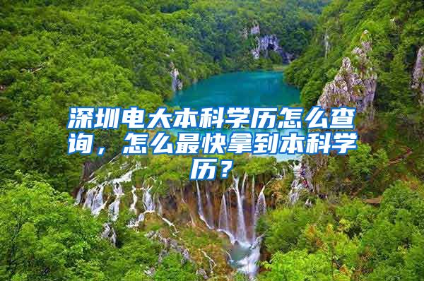 深圳电大本科学历怎么查询，怎么最快拿到本科学历？