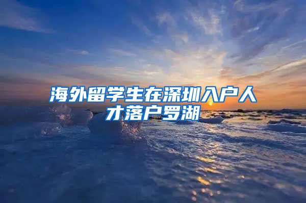 海外留学生在深圳入户人才落户罗湖