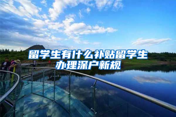 留学生有什么补贴留学生办理深户新规