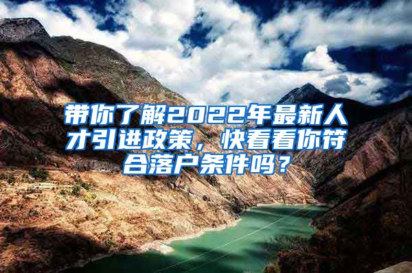 带你了解2022年最新人才引进政策，快看看你符合落户条件吗？