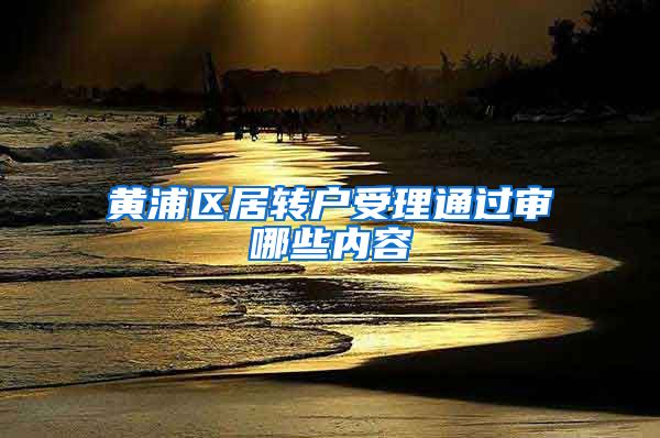 黄浦区居转户受理通过审哪些内容
