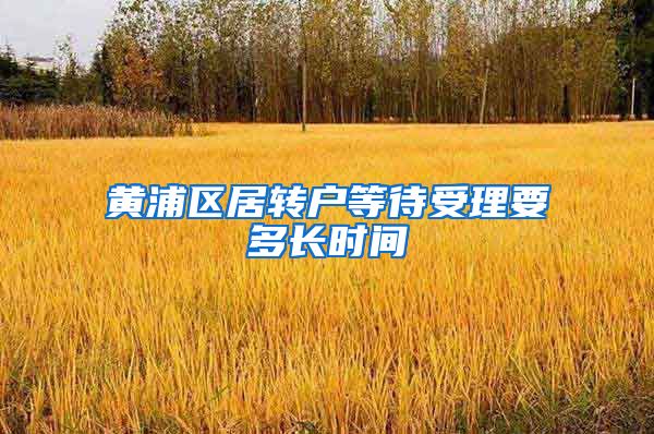 黄浦区居转户等待受理要多长时间