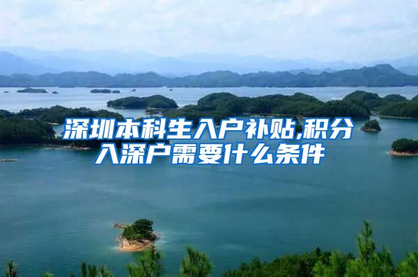 深圳本科生入户补贴,积分入深户需要什么条件