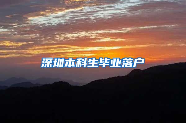 深圳本科生毕业落户