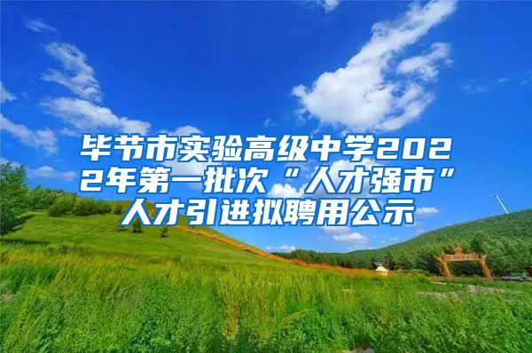 毕节市实验高级中学2022年第一批次“人才强市”人才引进拟聘用公示