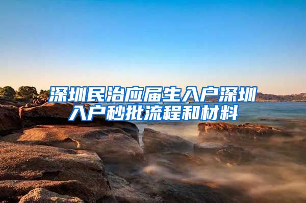 深圳民治应届生入户深圳入户秒批流程和材料