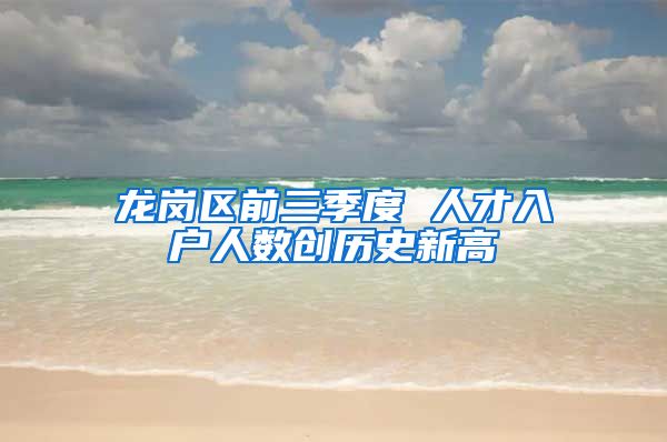 龙岗区前三季度 人才入户人数创历史新高