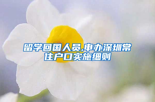 留学回国人员,申办深圳常住户口实施细则