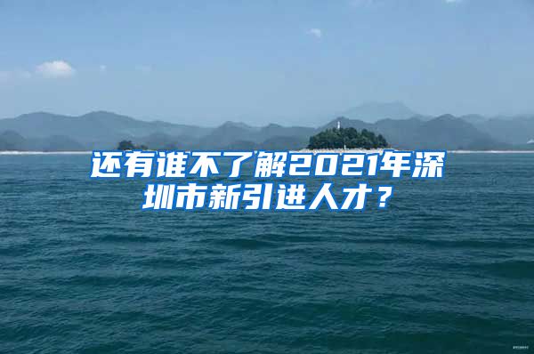 还有谁不了解2021年深圳市新引进人才？